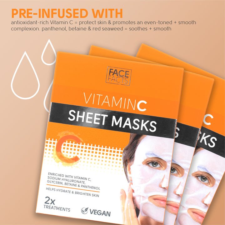 Face Facts Vitamin C Brightening Sheet Mask(2 in a pack) - Image 2
