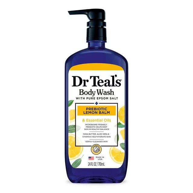 Dr Teal's Body Wash with Pure Epsom Salt + Prebiotic Lemon Balm & Essential Oils - 710ml