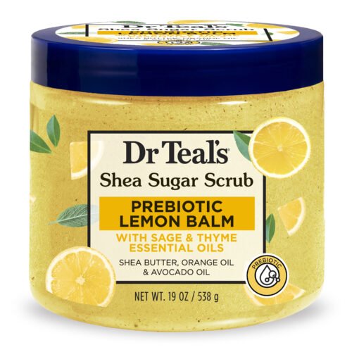 Dr Teal’s Shea Sugar Scrub, Prebiotic Lemon Balm - 538g