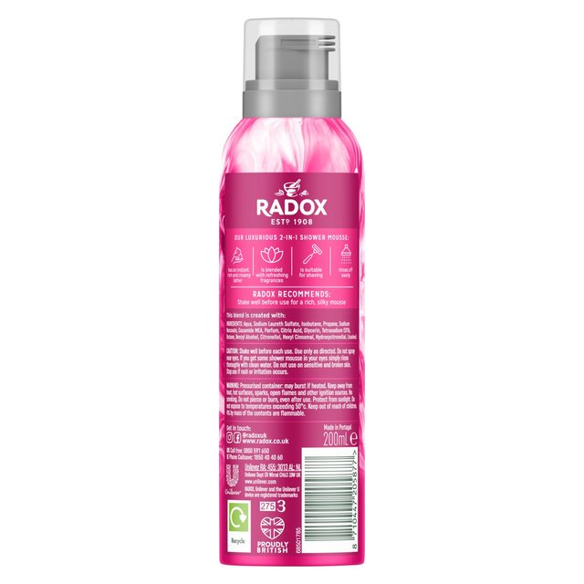 Radox Feel Vivacious Shower Mousse - 200ml - Image 2