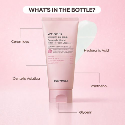 TONYMOLY Wonder Ceramide Mochi Mask To Foam Cleanser - 120ml - Image 4