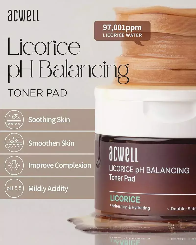 ACWELL Licorice pH Balancing Toner Pad - 70pads 160ml - Image 4